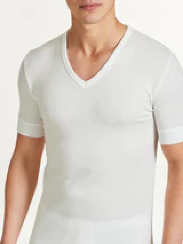 Sintonia luxury - Maglietta con scollo a V lana fuori e cotone sulla pelle RAGNO